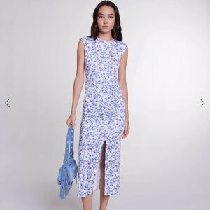 Maje Blue and White Floral Dress